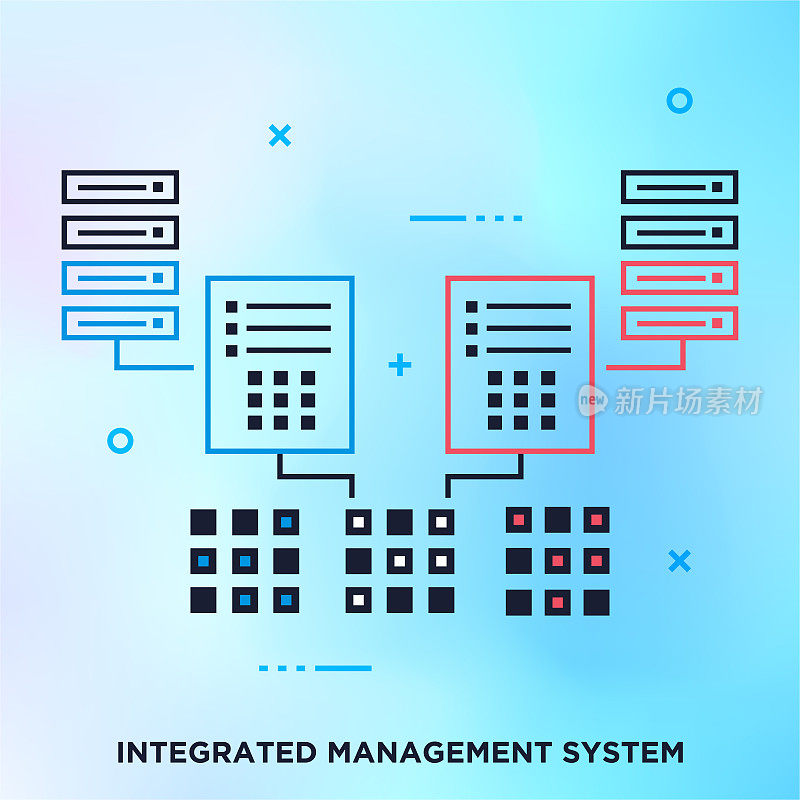Integrated Management System Outline Vector Graphic Concept